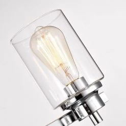 33 In. 4-Light Chrome Contemporary Bathroom Vanity Light with Glass by Jushua -KINWELL shop chrome jushua vanity lighting go l a40031 fa 1000