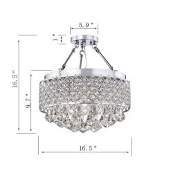 Modern 4-Light Chrome Finish Chandelier with Glass Shades by KINWELL 12 Modern 4-Light Chrome Finish Chandelier with Glass Shades by KINWELL -KINWELL shop chrome kinwell chandeliers bsc gs002 44 1000