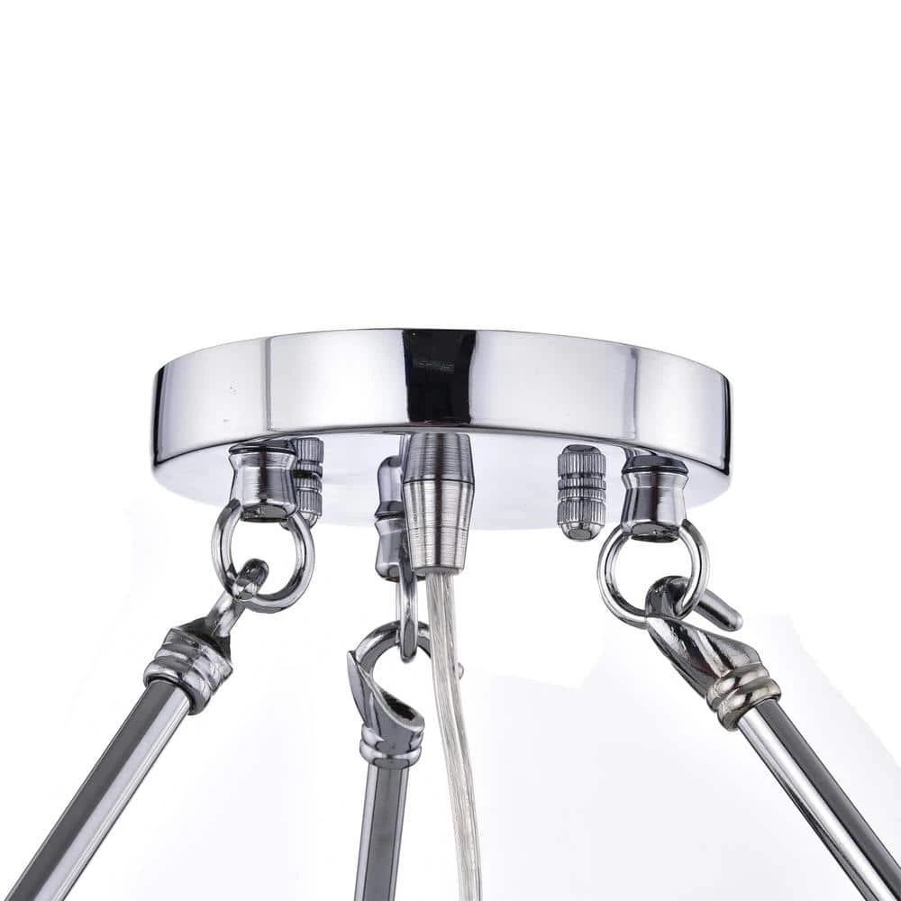 Modern 4-Light Chrome Finish Chandelier with Glass Shades by KINWELL 4 Modern 4-Light Chrome Finish Chandelier with Glass Shades by KINWELL - Image 2