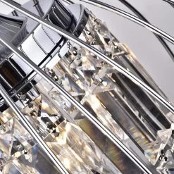 Contemporary 3-Light ChromeChandelier with Clear Seeded Glass Shades by KINWELL -KINWELL shop chrome kinwell chandeliers bsc gs009 sr 4f 1000