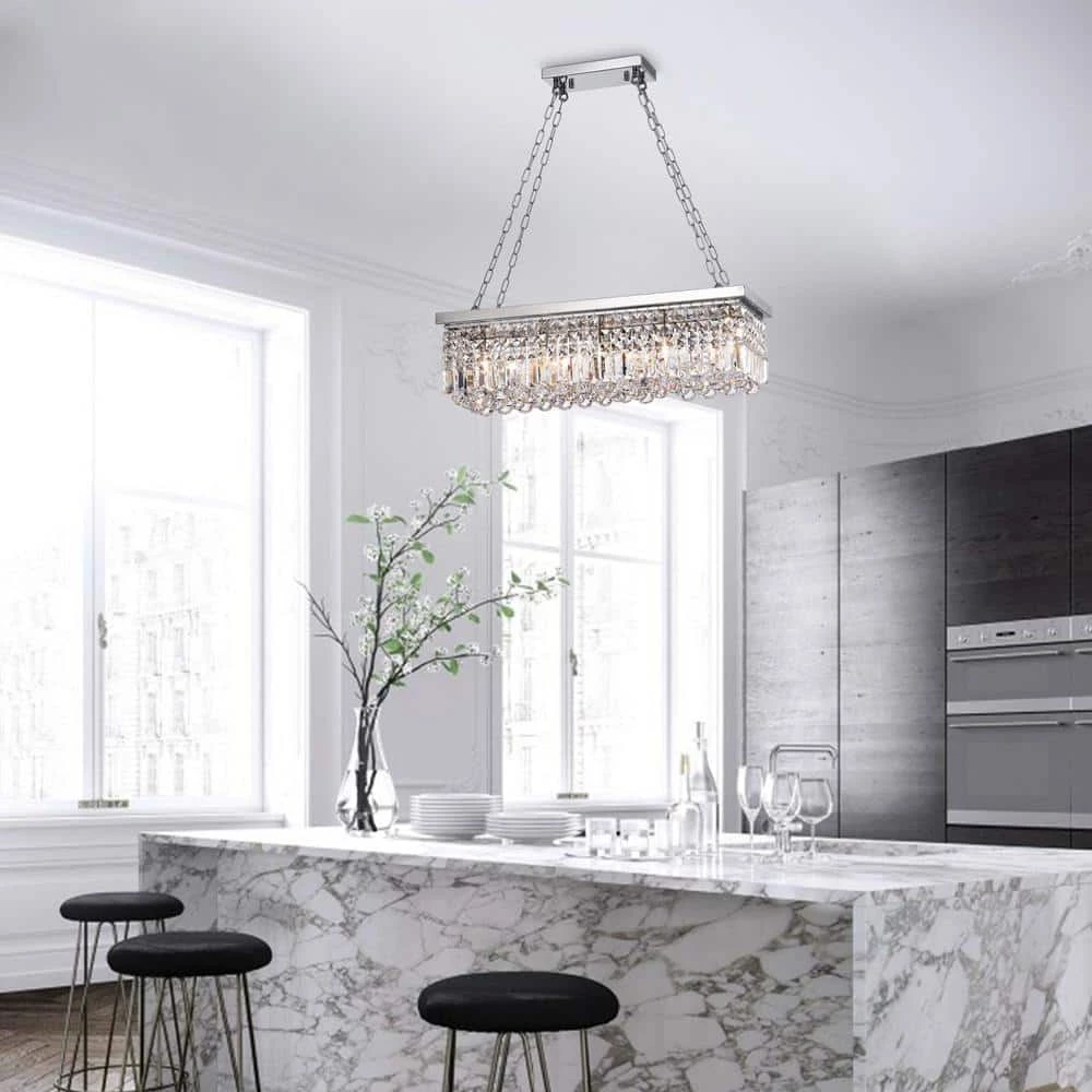 Modern 5-Light Chrome Chandelier by KINWELL 5 Modern 5-Light Chrome Chandelier by KINWELL - Image 3