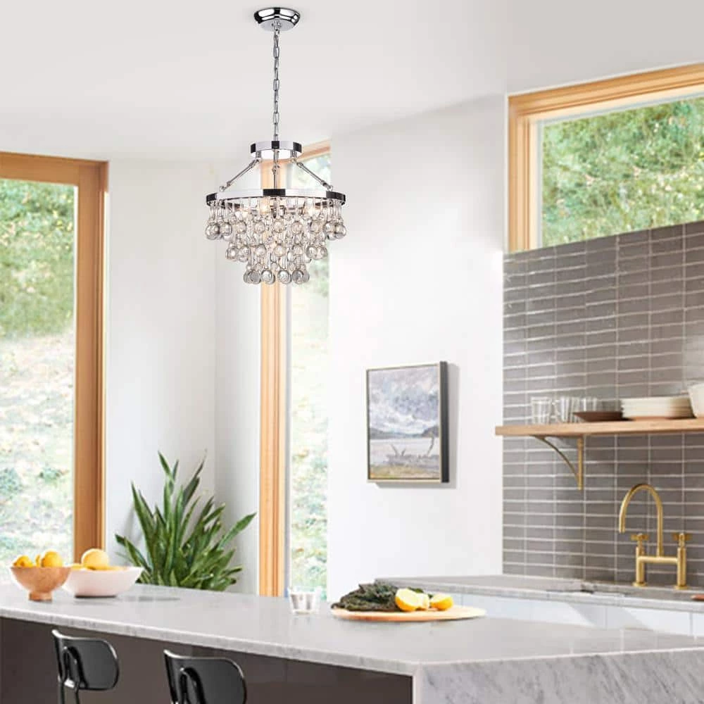 Contemporary 5-Light Chrome Chandelier by KINWELL 8 Contemporary 5-Light Chrome Chandelier by KINWELL - Image 6