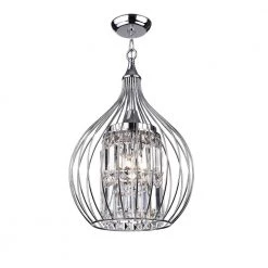 Contemporary 13.4 in. 3-Light Chrome Semi-Flush Mount by KINWELL