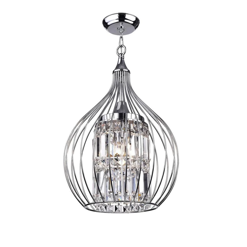 Contemporary 13.4 in. 3-Light Chrome Semi-Flush Mount by KINWELL 3 Contemporary 13.4 in. 3-Light Chrome Semi-Flush Mount by KINWELL