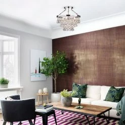 Contemporary 16.1 in. 5-Light Chrome Semi-Flush Mount by KINWELL 13 Contemporary 16.1 in. 5-Light Chrome Semi-Flush Mount by KINWELL -KINWELL shop chrome kinwell flush mount lights bsc gs015 sr fa 1000