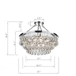 Contemporary 24 in. 9-Light Chrome Semi-Flush Mount by KINWELL -KINWELL shop chrome kinwell flush mount lights bsc gs016 sr 1f 1000