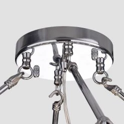 Contemporary 24 in. 9-Light Chrome Semi-Flush Mount by KINWELL -KINWELL shop chrome kinwell flush mount lights bsc gs016 sr 4f 1000