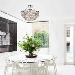 Contemporary 24 in. 9-Light Chrome Semi-Flush Mount by KINWELL -KINWELL shop chrome kinwell flush mount lights bsc gs016 sr fa 1000