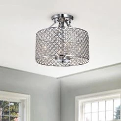 Modeern 16.9 in. 4-Light Chrome Semi-Flush Mount by KINWELL -KINWELL shop chrome kinwell flush mount lights bsc gs023 44 1000