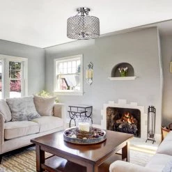 Modeern 16.9 in. 4-Light Chrome Semi-Flush Mount by KINWELL -KINWELL shop chrome kinwell flush mount lights bsc gs023 fa 1000