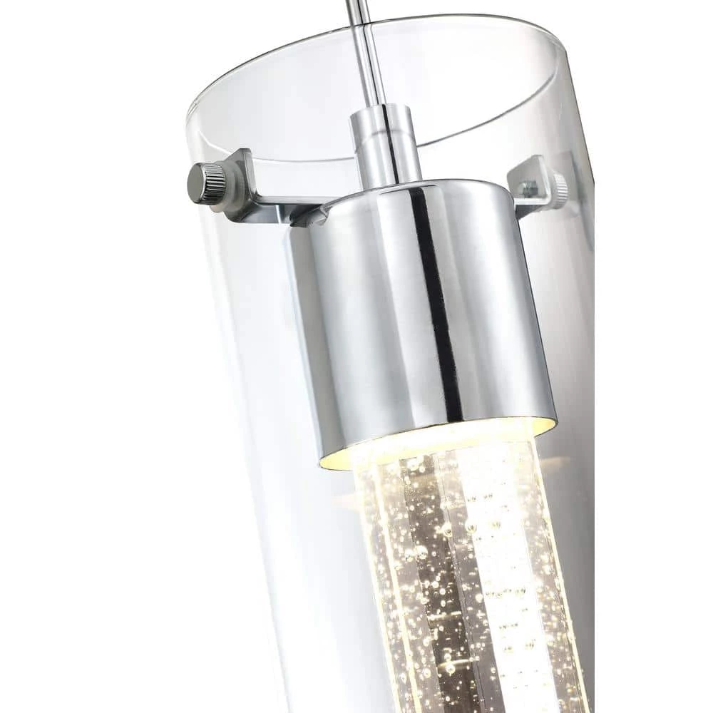 8-Watt Integrated LED Chrome Pendant with Crystal Bubble Glass Shade by Pia Ricco 9 8-Watt Integrated LED Chrome Pendant with Crystal Bubble Glass Shade by Pia Ricco - Image 7