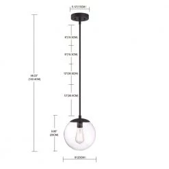 9 in. 1-Light Matte Black Mini Pendant Hanging Light, Kitchen Pendant Lighting With Clear Glass by Pia Ricco -KINWELL shop clear pia ricco pendant lights 1jay jp19bk 1f 1000