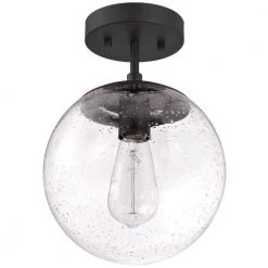 9 in. 1-Light Matte Black Mini Pendant Hanging Light, Kitchen Pendant Lighting With Clear Glass by Pia Ricco -KINWELL shop clear pia ricco pendant lights 1jay jp19bk 4f 1000