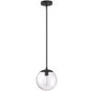 9 in. 1-Light Matte Black Mini Pendant Hanging Light, Kitchen Pendant Lighting With Clear Glass by Pia Ricco