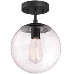9 in. 1-Light Matte Black Mini Pendant Hanging Light, Kitchen Pendant Lighting With Clear Glass by Pia Ricco -KINWELL shop clear pia ricco pendant lights 1jay jp19bk c3 1000