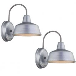 1-Light Galvanized Not Solar Outdoor Wall Lantern Sconce (2-Pack) by Pia Ricco