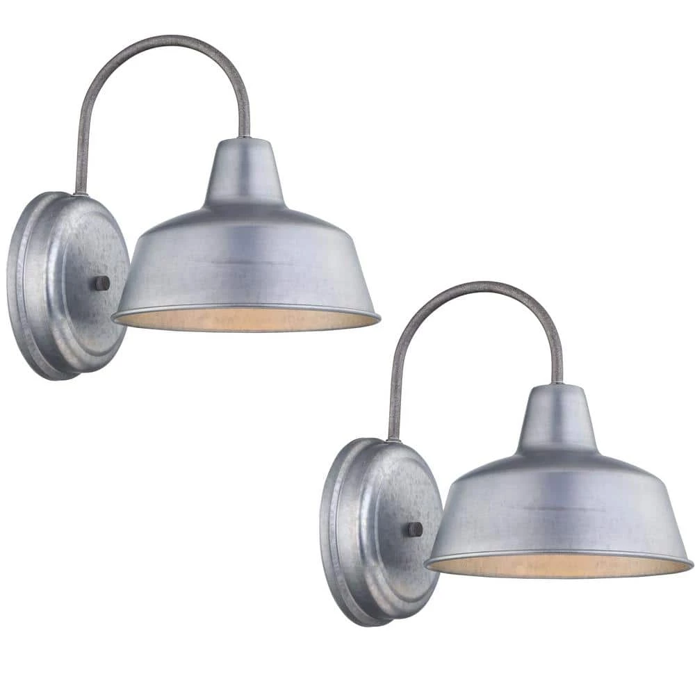 1-Light Galvanized Not Solar Outdoor Wall Lantern Sconce (2-Pack) by Pia Ricco 3 1-Light Galvanized Not Solar Outdoor Wall Lantern Sconce (2-Pack) by Pia Ricco