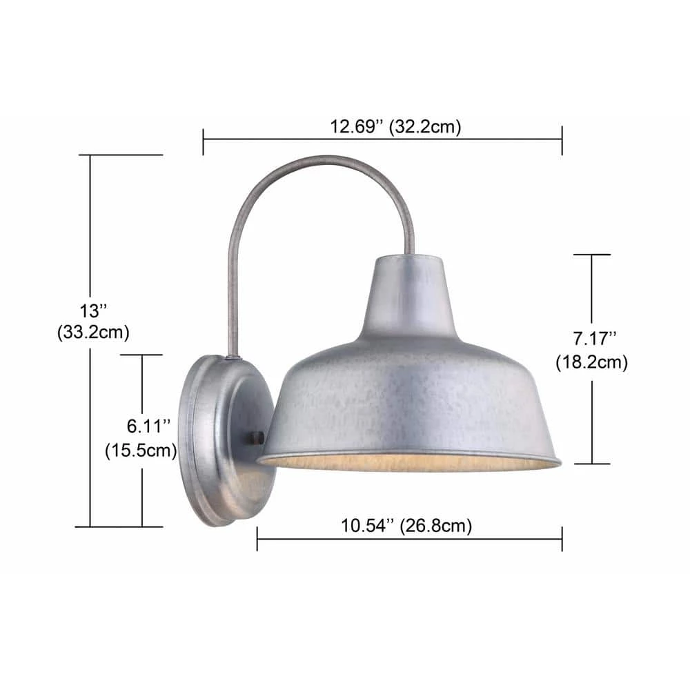 1-Light Galvanized Not Solar Outdoor Wall Lantern Sconce (2-Pack) by Pia Ricco 9 1-Light Galvanized Not Solar Outdoor Wall Lantern Sconce (2-Pack) by Pia Ricco - Image 7