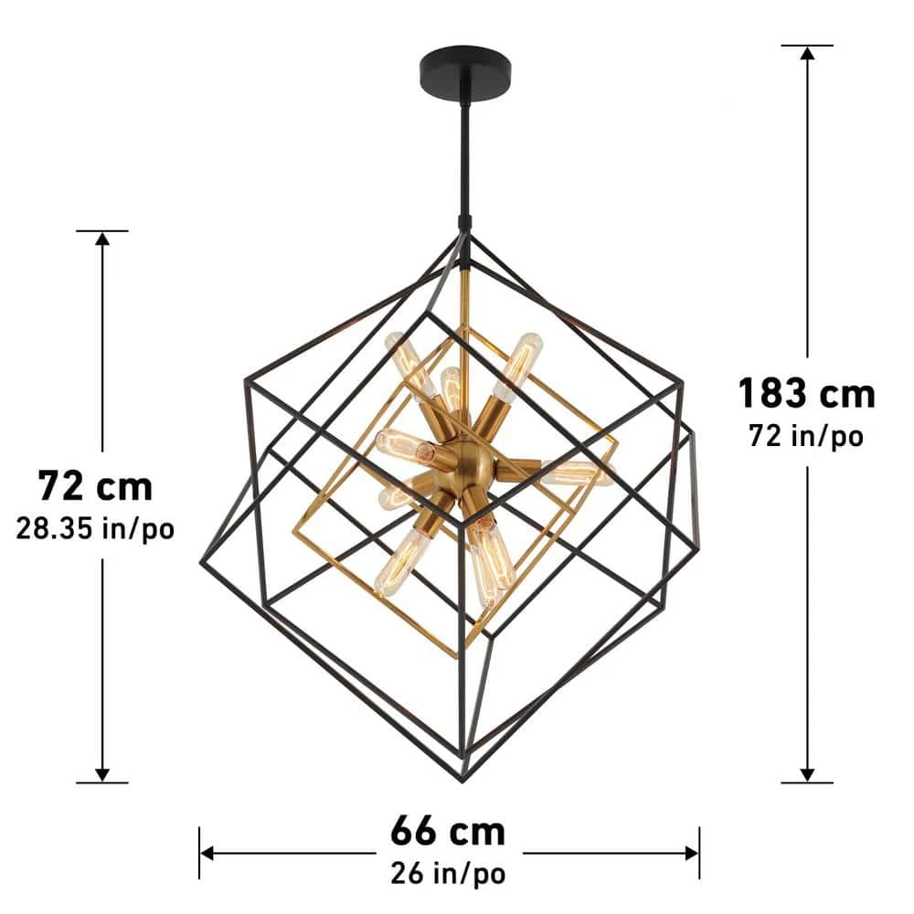Imperium 9-Light Gold Sputnik Geometric Modern Industrial Caged Chandelier for Dining Room by Artika 5 Imperium 9-Light Gold Sputnik Geometric Modern Industrial Caged Chandelier for Dining Room by Artika - Image 3
