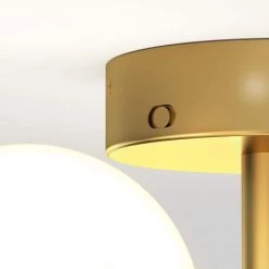Bloom 13 in. 3-Light Gold Modern LED Flush Mount Ceiling Light for Hallway and Bedroom with Frosted Glass Shades by Artika -KINWELL shop gold artika flush mount lights fm blc hd2gd 1f 1000