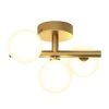 Bloom 13 in. 3-Light Gold Modern LED Flush Mount Ceiling Light for Hallway and Bedroom with Frosted Glass Shades by Artika -KINWELL shop gold artika flush mount lights fm blc hd2gd 64 1000