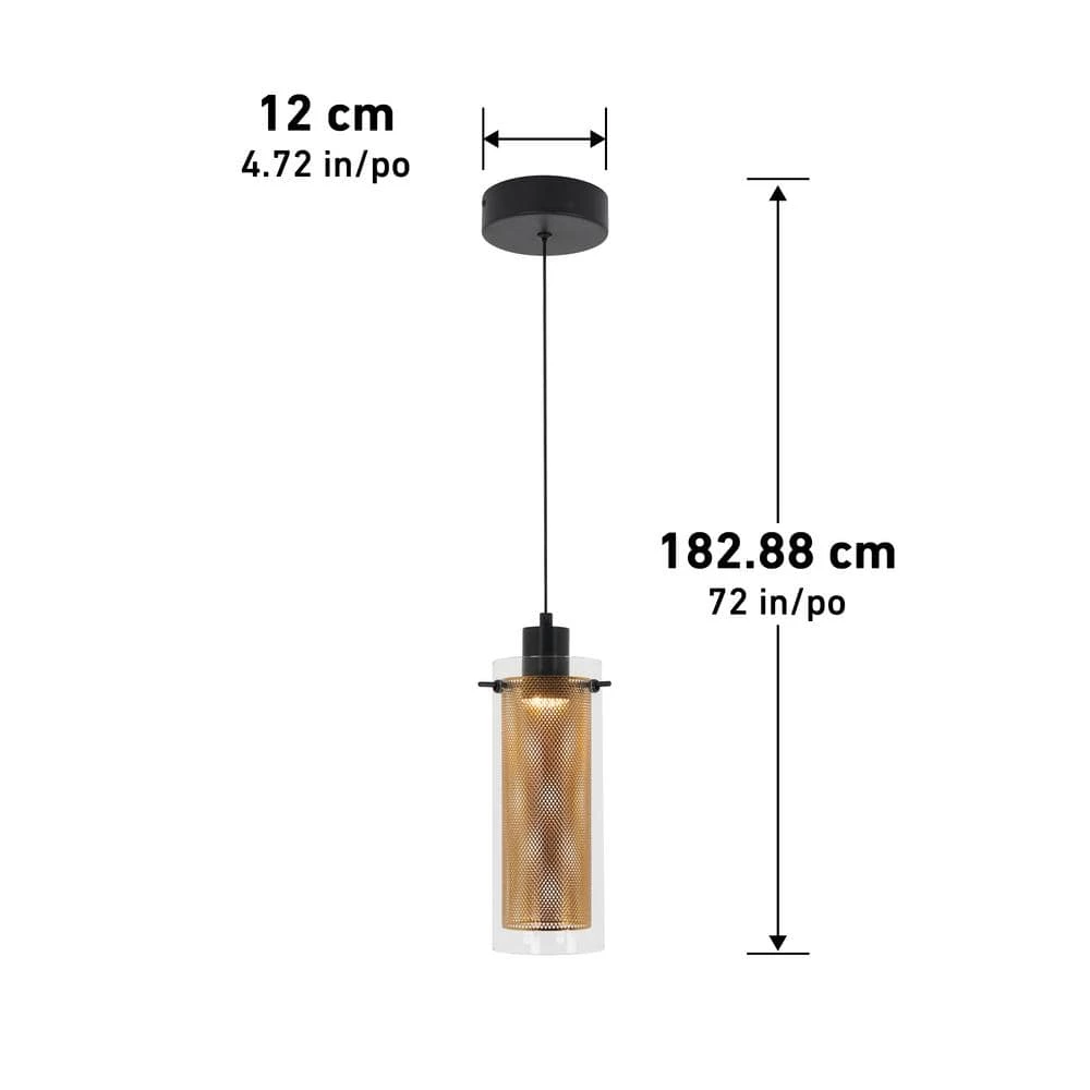 Oxion 1-Light Integrated LED Gold Shaded Modern Hanging Mini Pendant Light for Kitchen Island by Artika 5 Oxion 1-Light Integrated LED Gold Shaded Modern Hanging Mini Pendant Light for Kitchen Island by Artika - Image 3