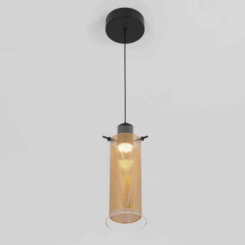 Oxion 1-Light Integrated LED Gold Shaded Modern Hanging Mini Pendant Light for Kitchen Island by Artika 6 Oxion 1-Light Integrated LED Gold Shaded Modern Hanging Mini Pendant Light for Kitchen Island by Artika - Image 4