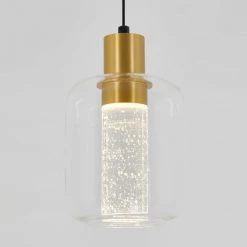 Essence Globe 6.5-Watt Integrated LED Gold Modern Hanging Mini Pendant Light for Kitchen Island by Artika -KINWELL shop gold artika pendant lights pdt1 cg 44 1000