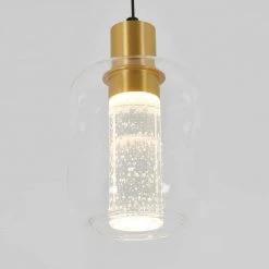 Essence Globe 6.5-Watt Integrated LED Gold Modern Hanging Mini Pendant Light for Kitchen Island by Artika -KINWELL shop gold artika pendant lights pdt1 cg 4f 1000