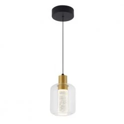 Essence Globe 6.5-Watt Integrated LED Gold Modern Hanging Mini Pendant Light for Kitchen Island by Artika