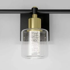 Champagne Globe 26 in. 3-Light Gold LED Modern Bath Vanity Light Bar for Bathroom by Artika -KINWELL shop gold artika vanity lighting van3 cg hd2bg 76 1000