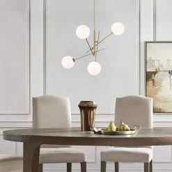 4-Light Gold Chandelier with Glass Shades by Jushua -KINWELL shop gold jushua chandeliers acr 20114bd 4f 1000