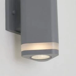 Scintilly Cylinder 2-Light Gray Modern Outdoor Garage and Porch Light Wall Lantern Sconce by Artika 13 Scintilly Cylinder 2-Light Gray Modern Outdoor Garage and Porch Light Wall Lantern Sconce by Artika -KINWELL shop gray artika outdoor sconces scin gr hdc 1f 1000