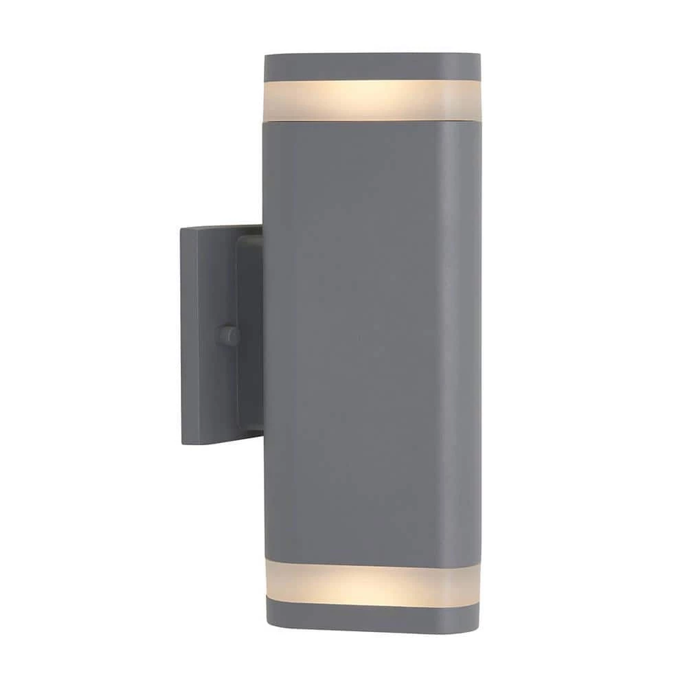 Scintilly Cylinder 2-Light Gray Modern Outdoor Garage and Porch Light Wall Lantern Sconce by Artika 3 Scintilly Cylinder 2-Light Gray Modern Outdoor Garage and Porch Light Wall Lantern Sconce by Artika