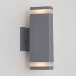 Scintilly Cylinder 2-Light Gray Modern Outdoor Garage and Porch Light Wall Lantern Sconce by Artika 11 Scintilly Cylinder 2-Light Gray Modern Outdoor Garage and Porch Light Wall Lantern Sconce by Artika -KINWELL shop gray artika outdoor sconces scin gr hdc c3 1000