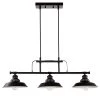 3-Light Matte Black Dimmable Industrial Kitchen Island Pendant with Shade by Jushua -KINWELL shop matte black jushua chandeliers gol a60001 64 1000