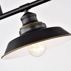 3-Light Matte Black Dimmable Industrial Kitchen Island Pendant with Shade by Jushua -KINWELL shop matte black jushua chandeliers gol a60001 fa 1000