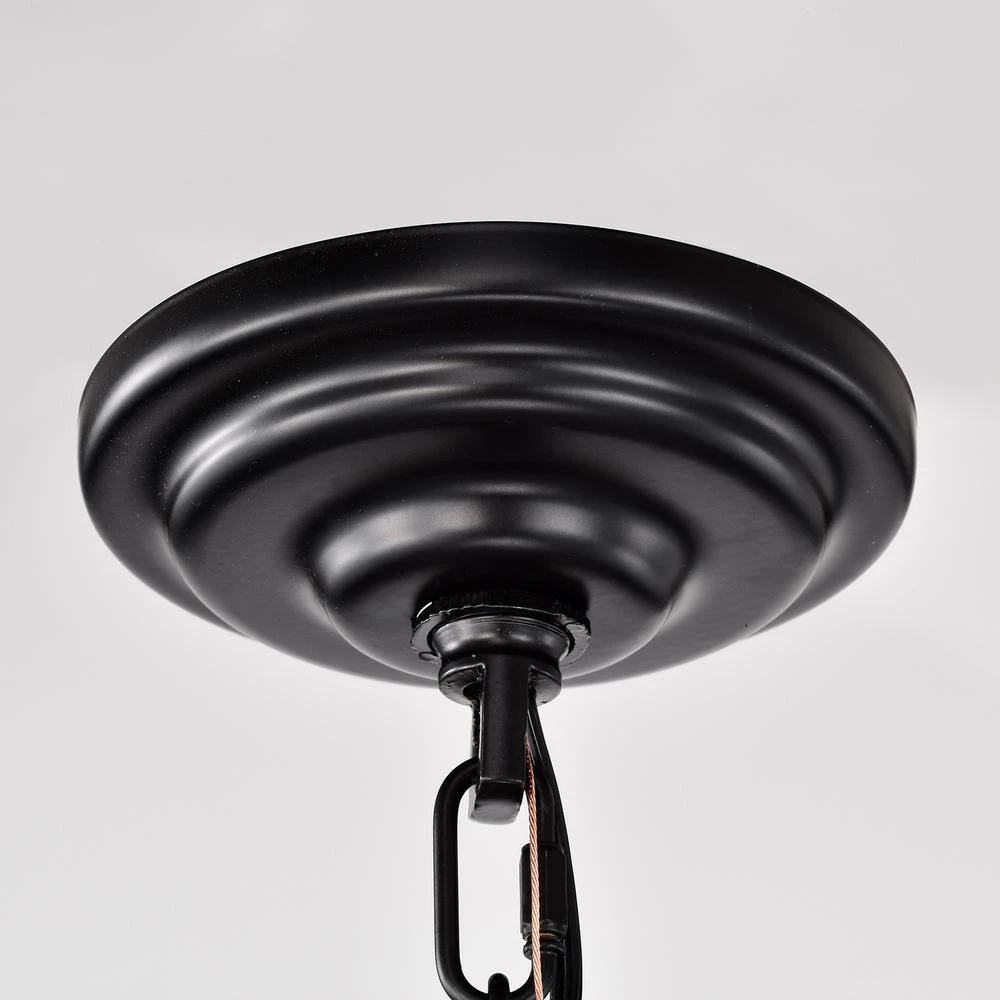 4-Light Wood Texture and Matte Black Indoor Pendant Steel and Electrical Components by Jushua 6 4-Light Wood Texture and Matte Black Indoor Pendant Steel and Electrical Components by Jushua - Image 4