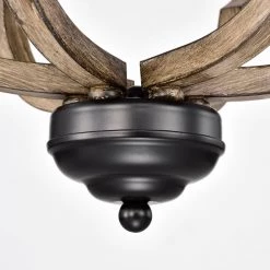 6-Light Wood Texture and Matte Black indoor Chain Pendant Steel and Electrical Components by Jushua 13 6-Light Wood Texture and Matte Black indoor Chain Pendant Steel and Electrical Components by Jushua -KINWELL shop matte black jushua chandeliers gol a60006 44 1000