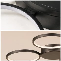 33.1 in. x 30.7 in. x 2 in. 7-Light Matte Black Semi-Flush Mount Integrated LED by Jushua -KINWELL shop matte black jushua flush mount lights hs l 9984 7c 1f 1000