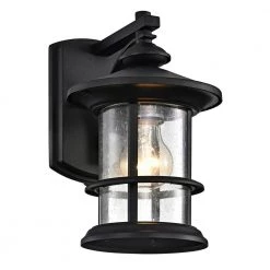1-Light Matte Black Outdoor Wall Lantern Sconce with Anti-Rust and Waterproof by Jushua