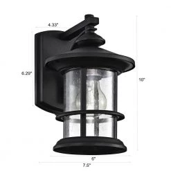 1-Light Matte Black Outdoor Wall Lantern Sconce with Anti-Rust and Waterproof by Jushua -KINWELL shop matte black jushua outdoor sconces go l a17005 c3 1000
