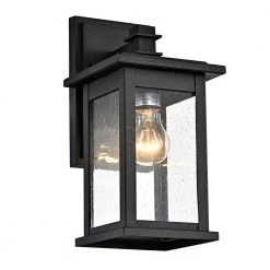 1-Light Matte Black Outdoor Wall Lantern Sconce with Anti-Rust and Waterproof by Jushua