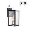 1-Light Matte Black Outdoor Wall Lantern Sconce with Dusk to Dawn Sensor by Jushua -KINWELL shop matte black jushua outdoor sconces go l f200002p 64 1000