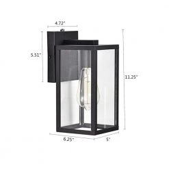 1-Light Matte Black Outdoor Wall Lantern Sconce with Dusk to Dawn Sensor by Jushua -KINWELL shop matte black jushua outdoor sconces go l f200002p c3 1000