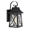 1-Light Matte Black Outdoor Wall Lantern Sconce with Clear Seedy by Jushua