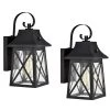 1-Light Matte Black Outdoor Wall Lantern Sconce (2-Pack) by Jushua