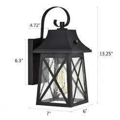 1-Light Matte Black Outdoor Wall Lantern Sconce (2-Pack) by Jushua 13 1-Light Matte Black Outdoor Wall Lantern Sconce (2-Pack) by Jushua -KINWELL shop matte black jushua outdoor sconces gol f201004 fa 1000