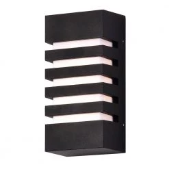 1-Light Matte Black Outdoor Wall Lantern Sconce Aluminum and Acrylic with LED Dimmable Module by Jushua