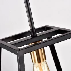 1-Light Matte Black Dimmable Mini Pendant with 54 in. Rods by Jushua 14 1-Light Matte Black Dimmable Mini Pendant with 54 in. Rods by Jushua -KINWELL shop matte black jushua pendant lights gol a60017 fa 1000